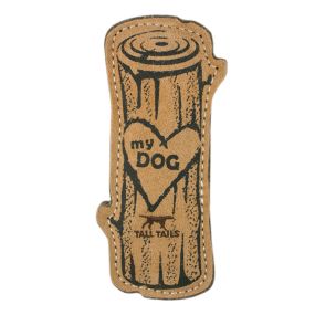 Natural Leather Love My Dog Log Toy