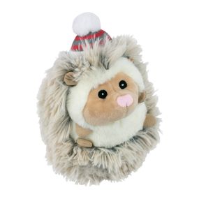 Real Feel Fluffy Holiday Hedgehog with Squeaker 