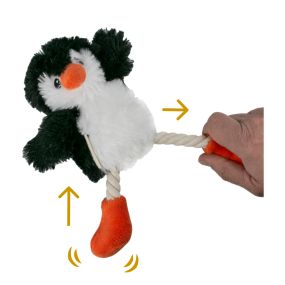 Penguin Pull-Through Rope Tug Dog Toy
