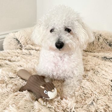 Cream-colored Large Plaid Square Fuzzy Pet Mat Bed | FunnyFuzzy